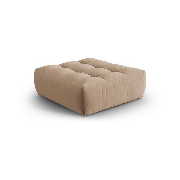 Taburet bej cu tapițerie din catifea Bloom – Micadoni -image-2
