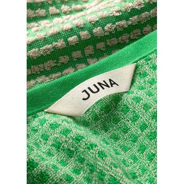 Prosop verde/bej din bumbac organic 70x140 cm Check – JUNA-image-1