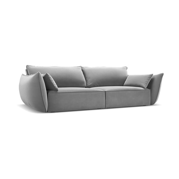 Canapea gri deschis cu tapițerie din catifea 208 cm Vanda – Mazzini Sofas-image-2