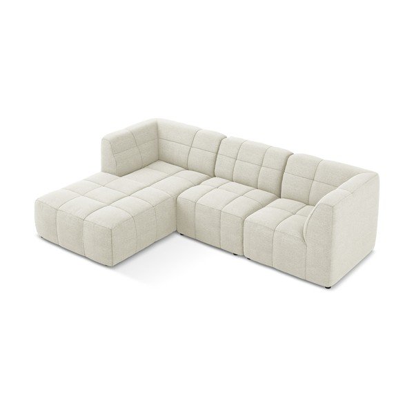 Colțar bej cu tapițerie din țesătură bouclé (cu colț pe partea stângă/cu șezlong) Aloha – Makamii-image-3