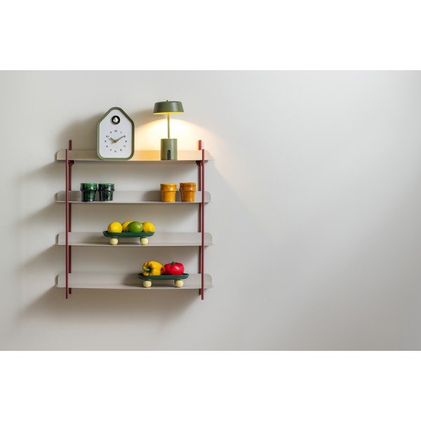 Raft burgundy/gri etajat din metal 60 cm Reina Cuatro – PT LIVING-image-1