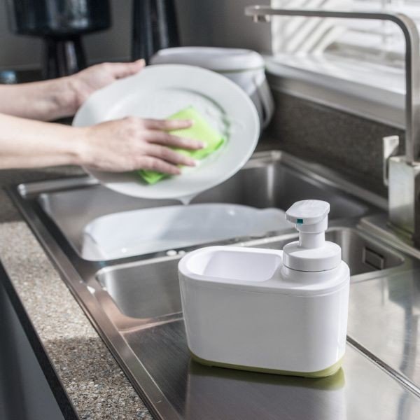 Dispenser pentru săpun Addis, alb-verde-image-3