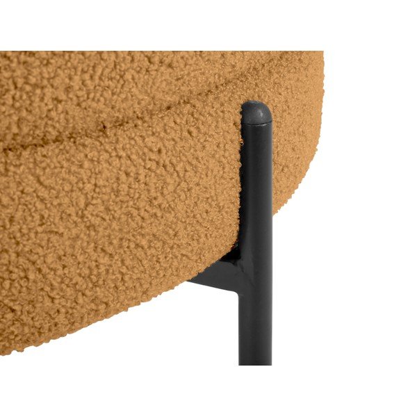 Fotoliu maro deschis cu tapițerie din țesătură bouclé Noble – Leitmotiv-image-1