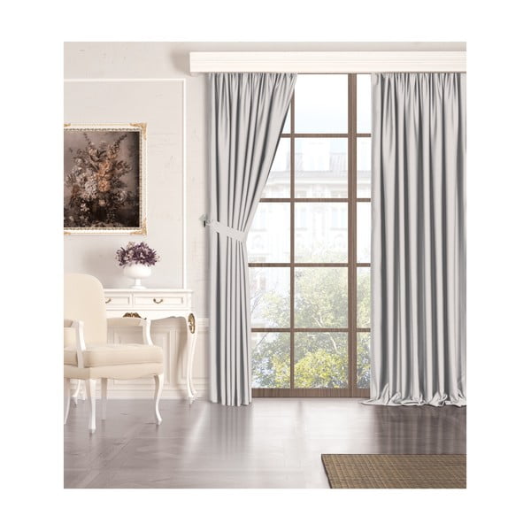 Draperie semi-opacă gri 260x100 cm - Mila Home-image-2