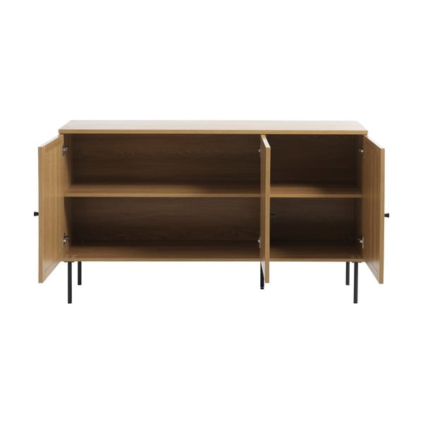 Comodă în culoare naturală joasă cu aspect de lemn de stejar 140x80 cm Pensacola – Unique Furniture-image-2