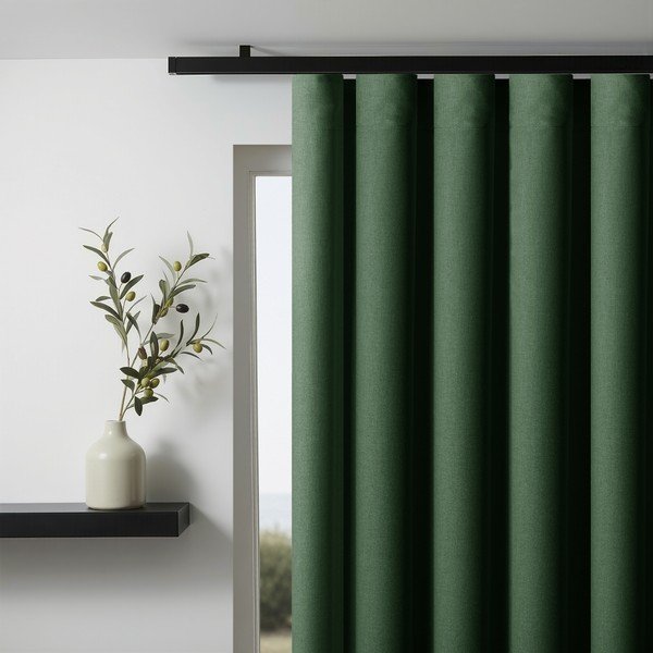 Draperie verde-închis dimout (semi-opacă) Calisto – Filumi-image-2