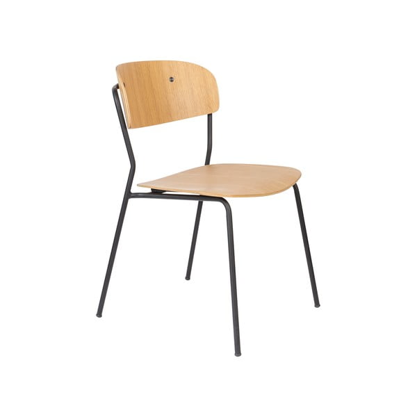 Set 2 scaune cu aspect de lemn de plop Jolien - White Label