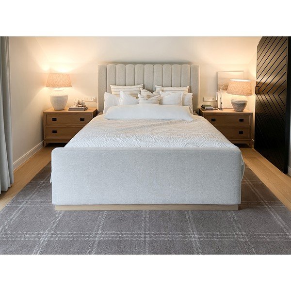 Covor gri antracit din lână 133x190 cm Calisia M Grid Prime – Agnella-image-3