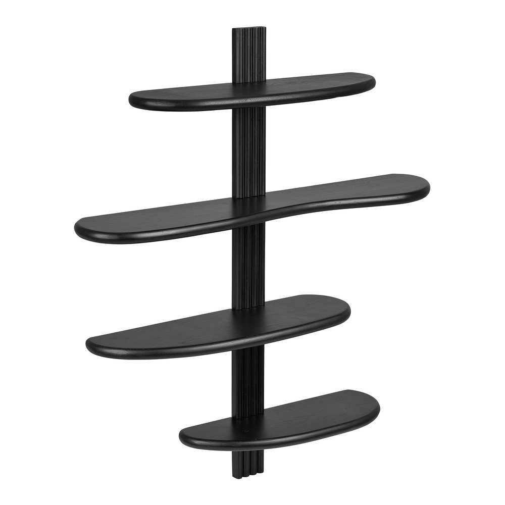 Raft negru etajat din lemn de stejar 80 cm Aliano – House Nordic