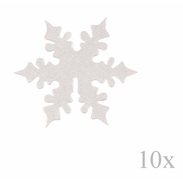 Set 10 ornamente pentru pahare Neviti White Snowflake
