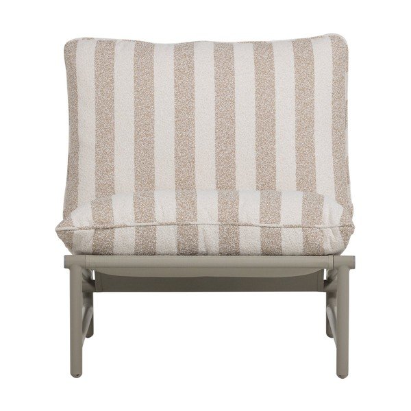 Fotoliu de grădină bej din metal/capitonat Elvo – WOOOD-image-2