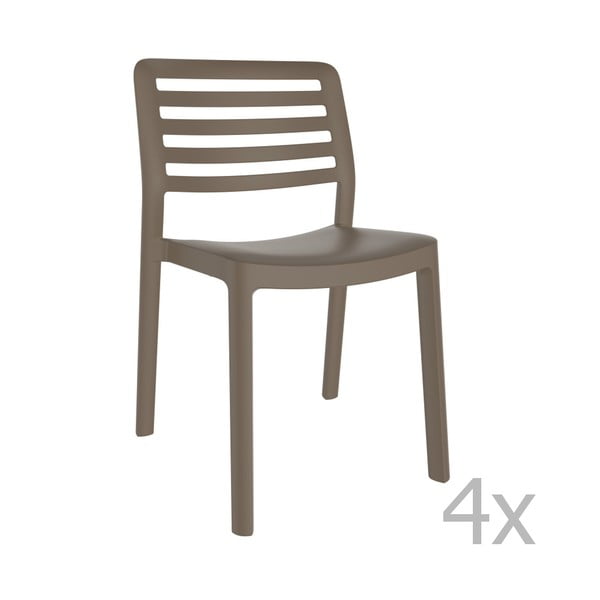 Set 4 scaune de grădină Resol Wind, maro ciocolată