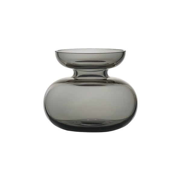 Vază gri deschis din sticlă lucrată manual (înălțime 9 cm) Inu – Zone