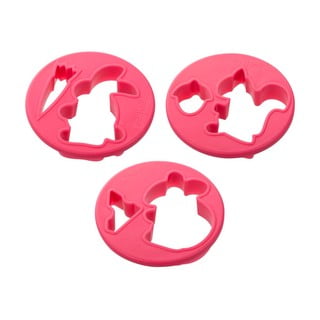 Set 3 tăietoare de aluat Zenker Animal, ø 8 cm, roz