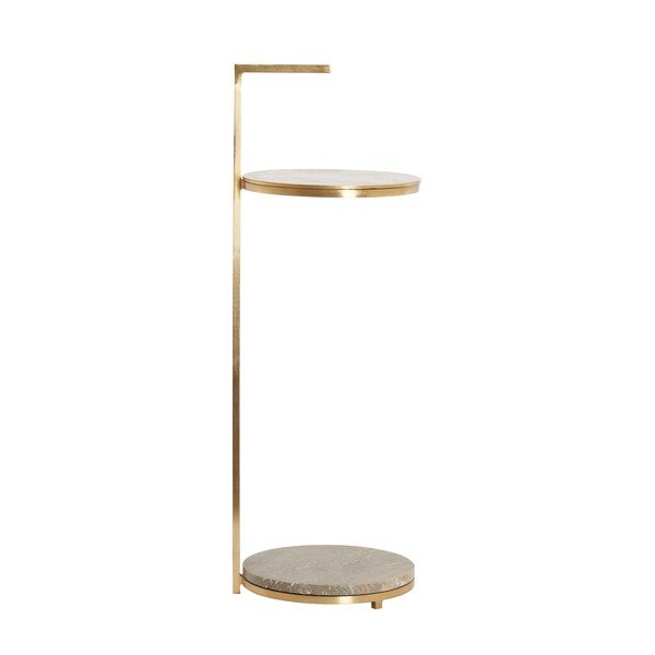 Măsuță auxiliară rotundă cu blat din marmură ø 26 cm Leda – Light & Living