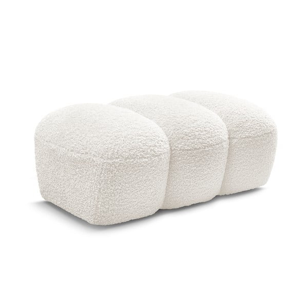 Taburet alb cu tapițerie din țesătură bouclé Hippolyte – Bobochic Paris-image-3