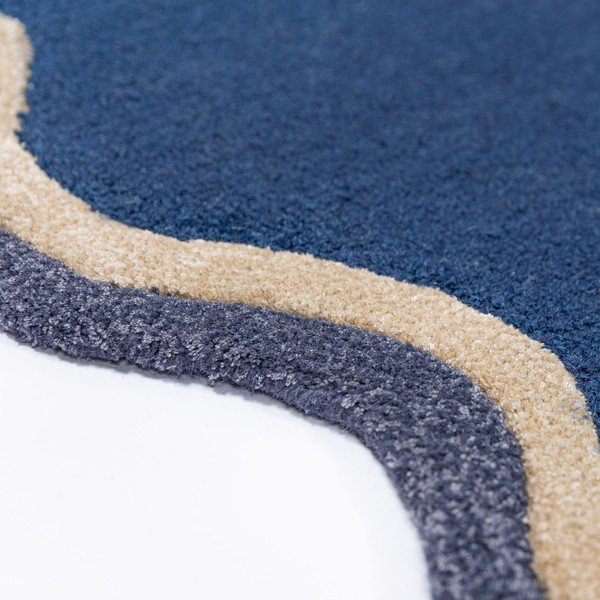 Covor albastru închis țesut manual din amestesc de lână 160x230 cm Rivo Wool – Flair Rugs-image-4
