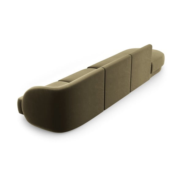 Canapea verde cu tapițerie din catifea 302 cm Miley – Micadoni Home-image-4