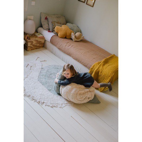 Covor pentru copii verde mentă/gri deschis lavabil/țesut manual din bumbac 100x120 cm Snail – Lorena Canals-image-3