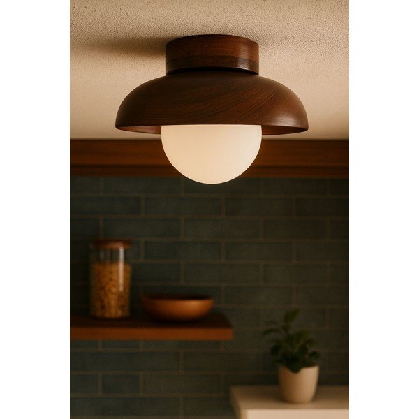 Plafonieră maro cu abajur din sticlă ø 24 cm Elsa – Opviq lights-image-1