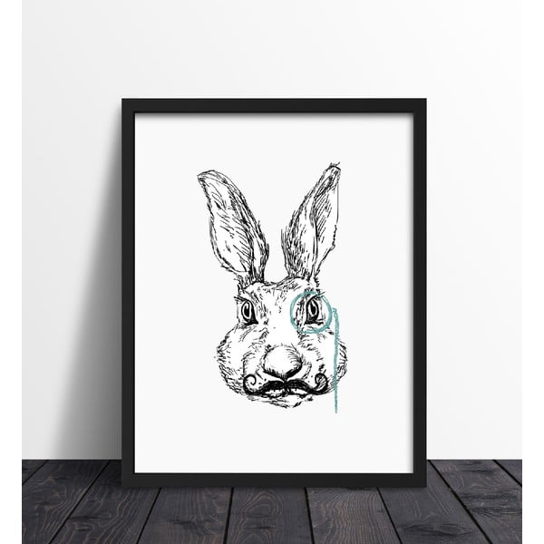 Poster cu ramă We Love Home Hipster Rabbit, 30 x 40 cm