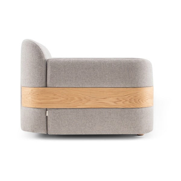 Modul de canapea gri deschis (colț dreapta) din amestec de lână și in Hugg - Gazzda-image-2