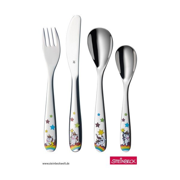 Set 4 tacâmuri din oțel inoxidabil pentru copii WMF Unicorn-image-1