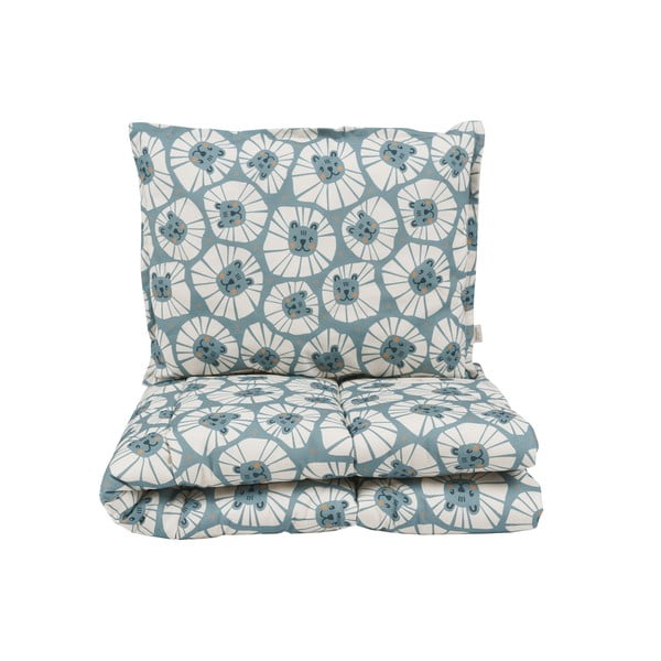 Set pentru pătuț albastru Denim Lions – Malomi Kids-image-2