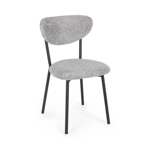 Scaun de dining gri deschis tapițat Ludmilla – Bizzotto