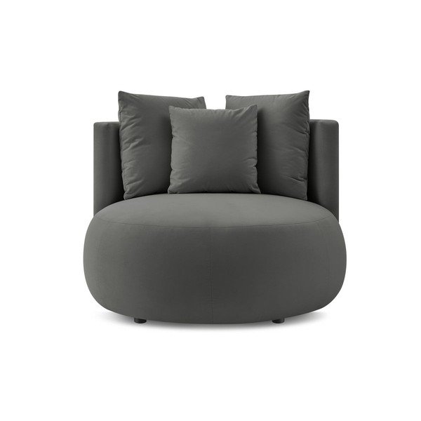 Fotoliu gri deschis cu tapițerie din catifea Cesar – Bobochic Paris-image-3