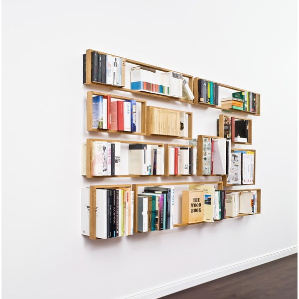 Raft de cărți din lemn de stejar das kleine b b4, înălțime 25 cm-image-1