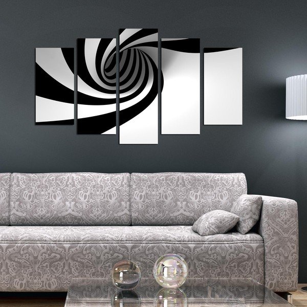 Tablou din mai multe piese Spiral B&W, 110 x 60 cm-image-1