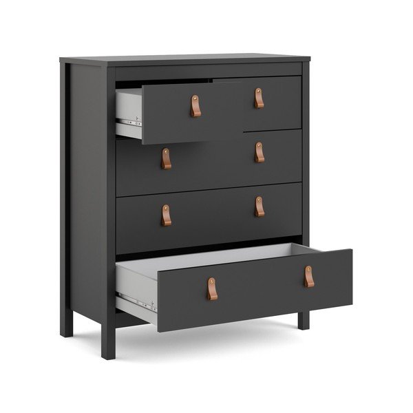 Comodă neagră înaltă 82x99 cm Madrid – Tvilum-image-3