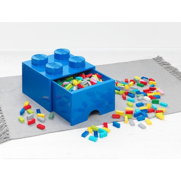 Cutie cu sertar pentru birou LEGO®, 15 x 16 cm, albastru-image-2