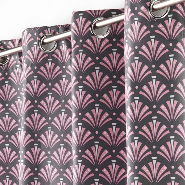 Draperie roz/gri blackout din microfibră 135x260 cm Surya – douceur d'intérieur-image-1