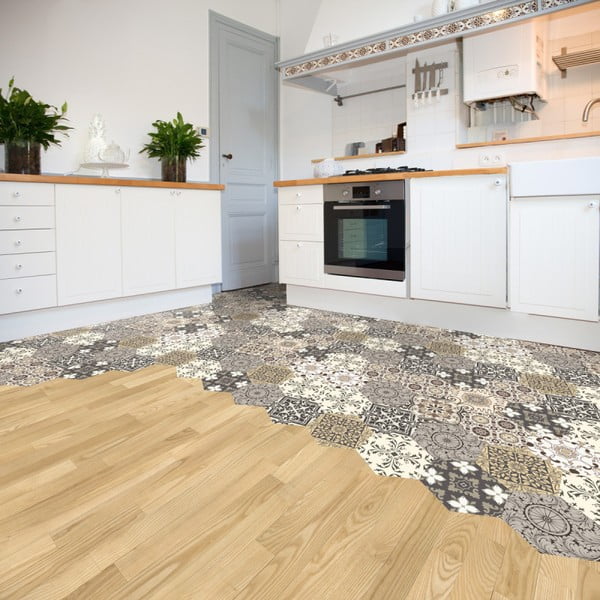 Set 10 autocolante de podea Ambiance Hexagons Luiza, 40 x 90 cm-image-2