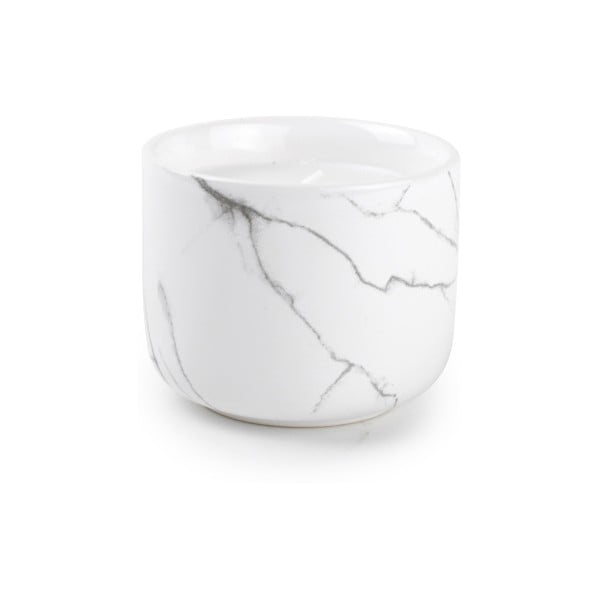 Lumânare în suport ceramic Salt&Pepper Marble M, alb 