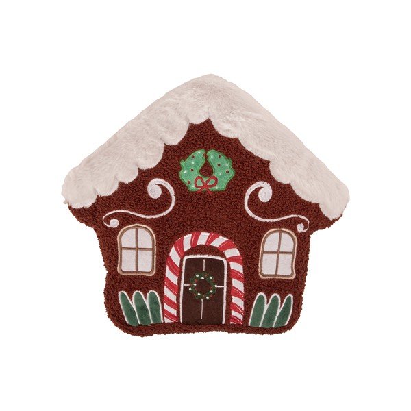 Pernă decorativă din material bouclé 38x35 cm  cu model de Crăciun House – Tiseco Home Studio