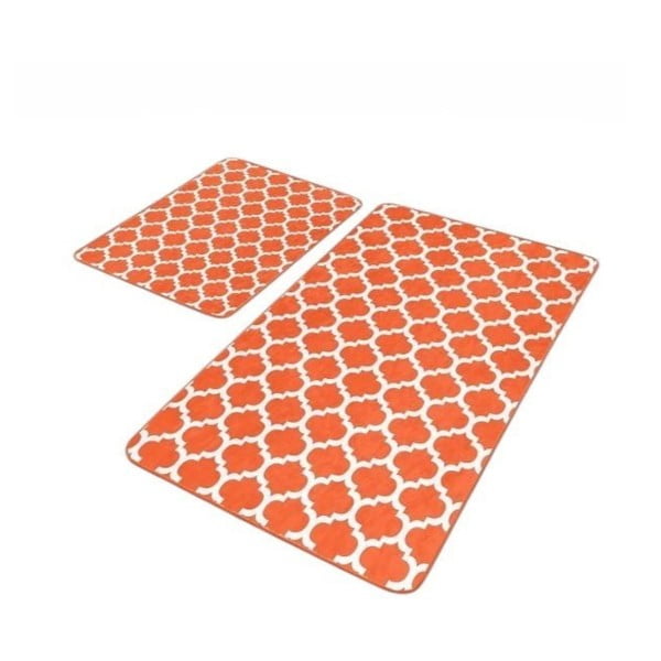 Covorașe de baie portocalii 2 buc. din catifea 60x100 cm – Mila Home