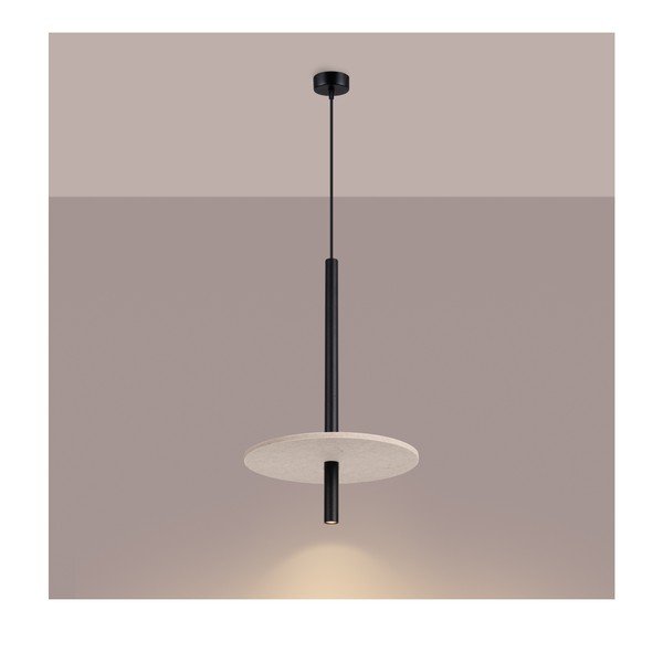 Lustră neagră/bej din metal ø 30 cm Rilu – Sollux-image-2