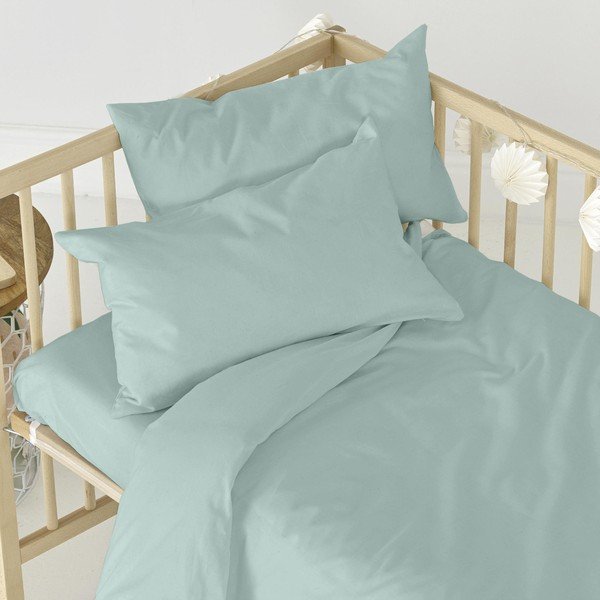 Cearceaf din bumbac pentru copii Mr. Fox Basic, 70 x 140 cm, verde mentă-image-3