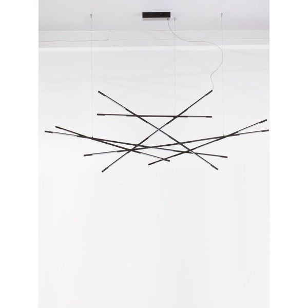 Lustră neagră LED cu intensitate reglabilă din metal cu abajur din sticlă acrilică Raccio – Nova Luce-image-4