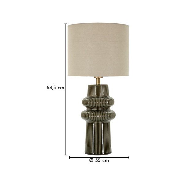 Veioză kaki/crem din ceramică cu abajur textil (înălțime 64,5 cm) Harmony – Mauro Ferretti-image-4