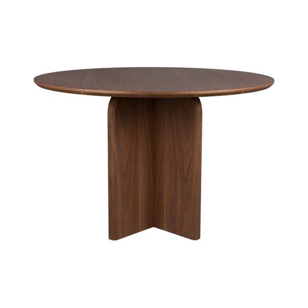 Masă de dining rotundă cu aspect de lemn de nuc ø 120 cm Laurent – White Label-image-2