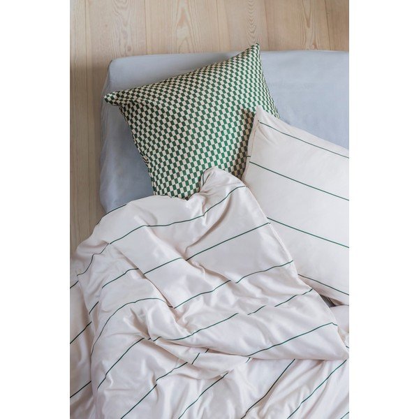 Lenjerie de pat bej din bumbac satinat pentru pat de o persoană 140x200 cm Align – Mette Ditmer Denmark-image-1