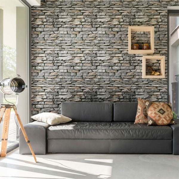 Autocolant pentru perete Ambiance Materials Ardennes Stone, 40 x 40 cm
