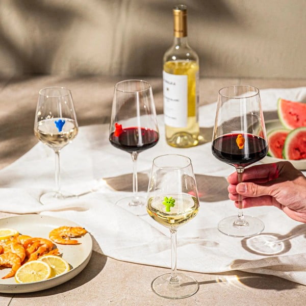 Set de accesorii pentru recunoașterea paharelor din silicon Paty people – VacuVin-image-1