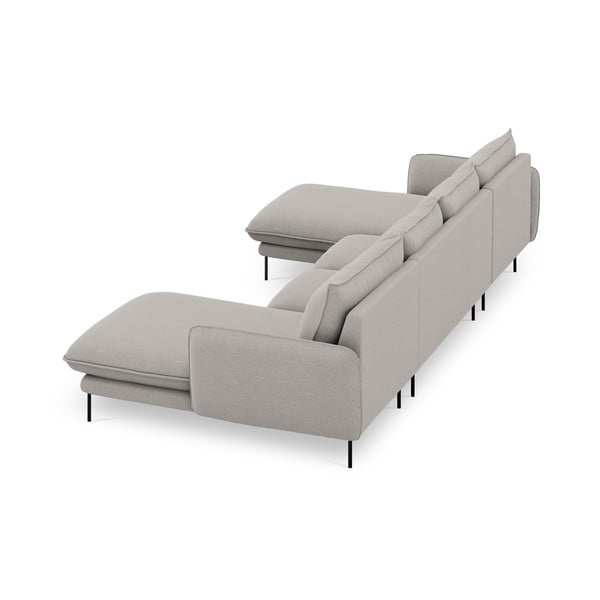 Canapea în formă de "U" Cosmopolitan Design Vienna, gri deschis-image-4