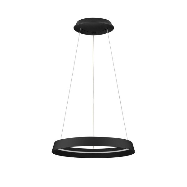 Lustră negru-mat LED cu intensitate reglabilă din aluminiu cu abajur din sticlă acrilică ø 45 cm Ormi – Nova Luce