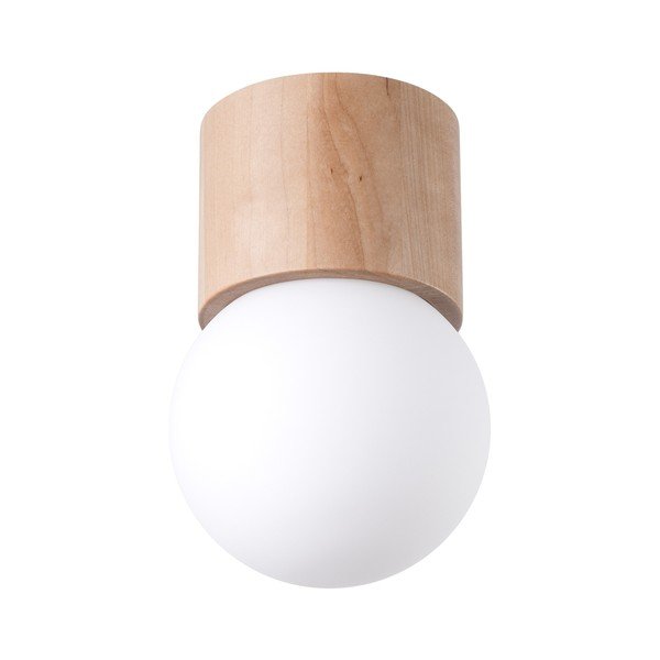 Plafonieră albă/în culoare naturală cu abajur din sticlă ø 12 cm Surtur – Sollux